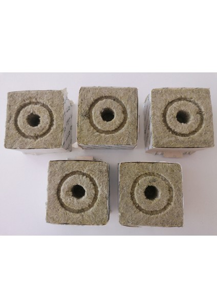 | Tarımsal Kaya Yünü - Topraksız Tarım Kaya Yünü - Küp Kaya Yünü - 5 Adet - 10 x 10 x 6.5 cm