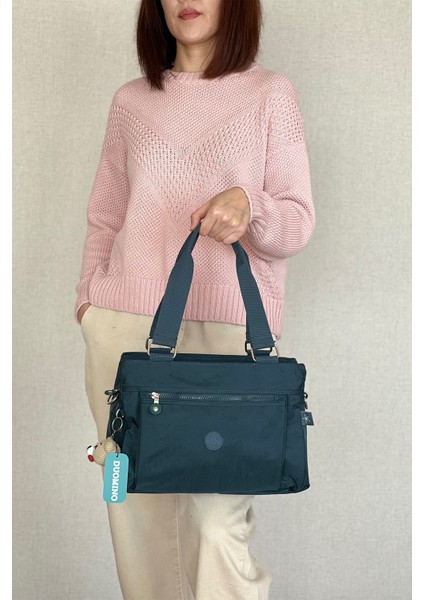 Kadın Çapraz Askılı Omuz Çantası Çok Cepli Ayarlanabilir 33X23CM + Anahtarlık Hediyeli modelleri