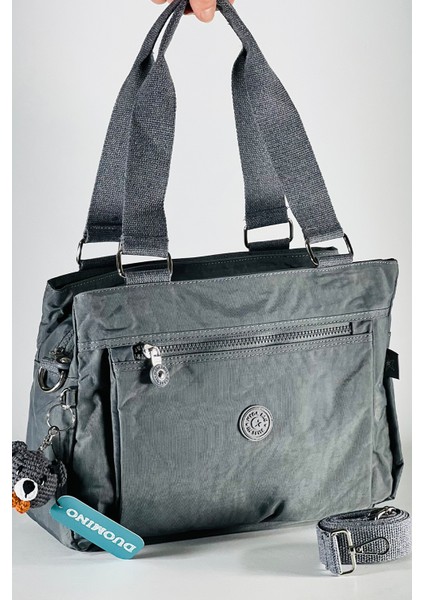 Kadın Çapraz Askılı Omuz Çantası Çok Cepli Ayarlanabilir 33X23CM + Anahtarlık Hediyeli