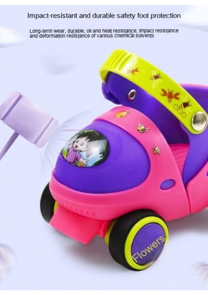 Unisex Çocuk Yeni Başlayan Paten Seti - Pembe (Yurt Dışından)