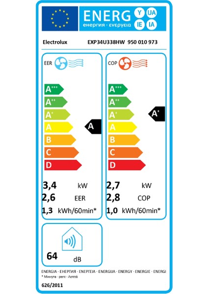 EXP34U338HW A 12000 BTU Portatif Isıtma-Soğutma Klima