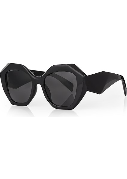 Nairobi Black Geometrik Oversize Unisex Güneş Gözlüğü