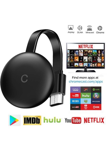 Chromecast Anycast G12 Tv 5g, Netflix-Youtube-Google Chrome'u Destekler