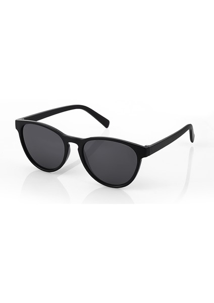 Siyah Yuvarlak Kemik Retro Unisex Güneş Gözlüğü PL22KG007R001