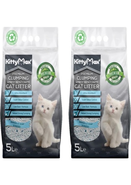 Marsilya Sabun Kokulu Ince Taneli Kedi Kumu 5 Lt x 2 Adet