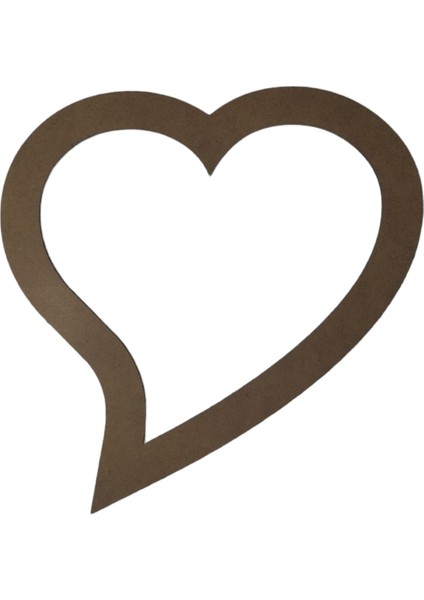 Kuyruklu Kalp Figürlü 3 mm Ham Mdf Isimsiz Kasnak 30 cm