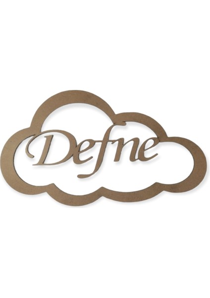 Bulut Figürlü 3 mm Ham Mdf Isimli Kasnak 25 cm