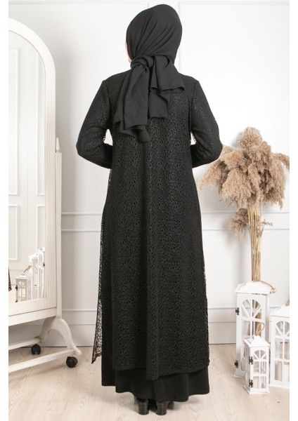 Kolye Detaylı Abiye Siyah MDA2220 fırsatları