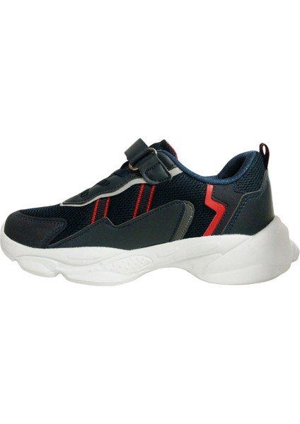 Lacivert Kırmızı Cırtlı Sneakers Spor Ayakkabı modelleri