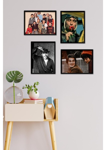 Yeşilçam 4 Parça Çerçeve Görünümlü Set Tablo