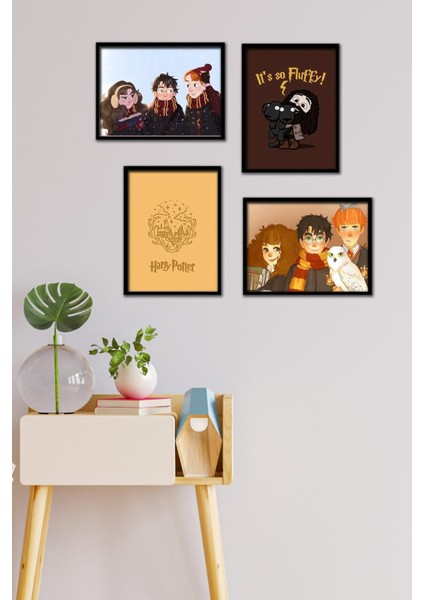 Harry Potter 4 Parça Çerçeve Görünümlü Set Tablo