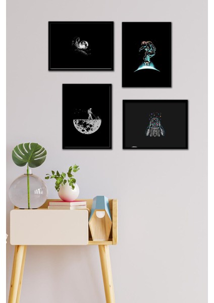 Space 4 Parça Çerçeve Görünümlü Set Tablo