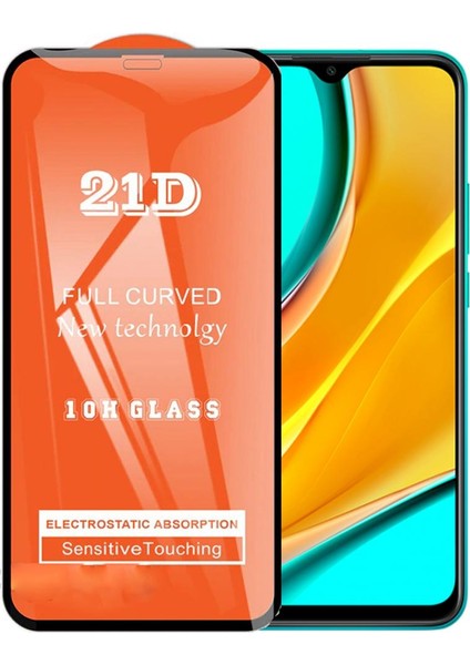 Xiaomi Redmi 9 Ekran Koruyucu 21D Tam Kaplayan Kavisli