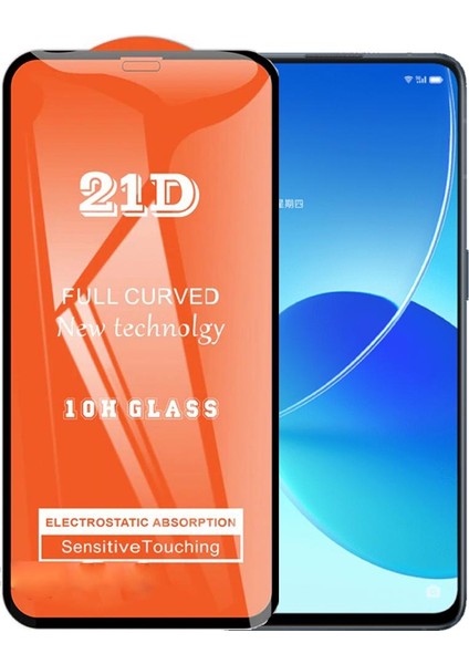 Oppo Reno 6 Ekran Koruyucu 21D Tam Kaplayan Kavisli