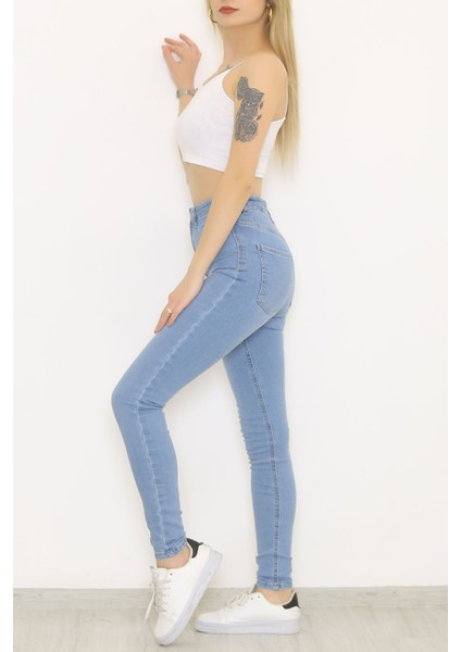 Dar Paça Kot Pantolon Mavi - 2425.1590.