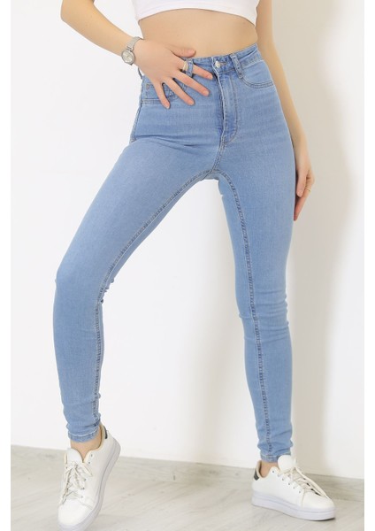 Dar Paça Kot Pantolon Mavi - 2425.1590.