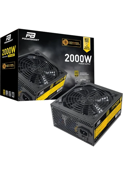 Power Boost Powerboost BST-ATX2000 2000W 14CM Siyah Fan, Mining  Atx Power Supply (Retail)