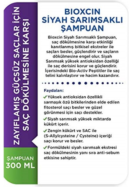 Siyah Sarımsak Şampuan 300 ml Şampuan