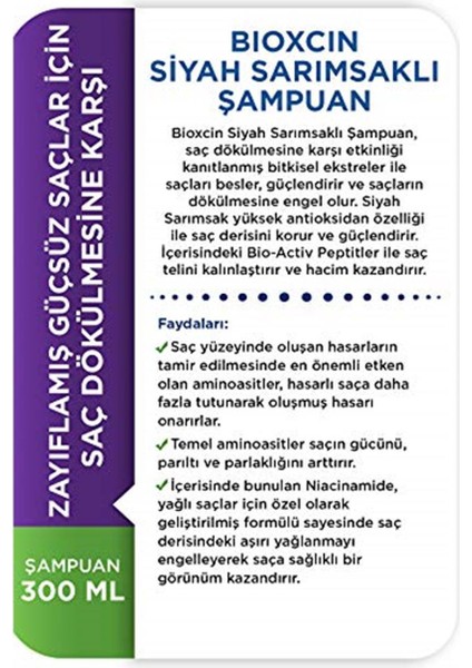 Siyah Sarımsak Şampuan 300 ml Şampuan