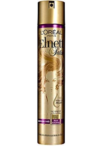 Elnett Değerli Argan Yağı Güçlü Tutuş Saç Spreyi Saç Şekillendirici