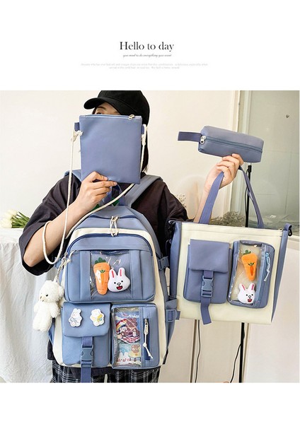 Oxford Kumaş Su Geçirmez Okul Çantası Seti - Mavi (Yurt Dışından) modelleri