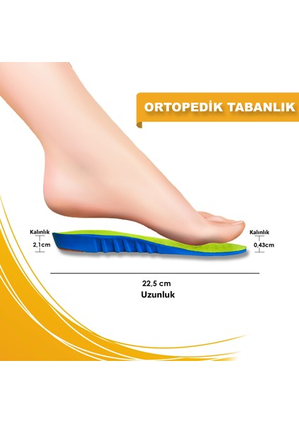 Ortopedik Memory Foam Ayakkabı Tabanlığı, Natural Kemer Destekli Tabanlık - Çocuk 204-MK