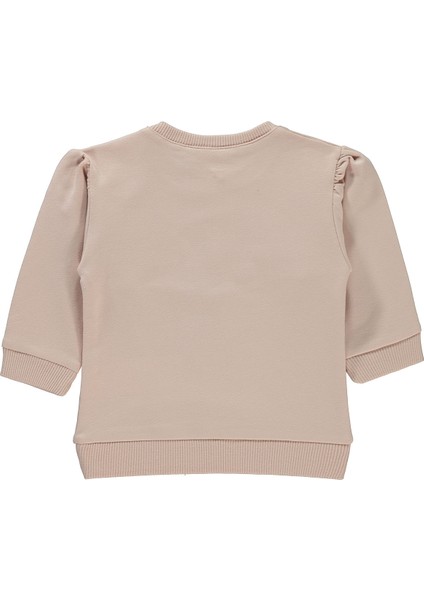 Kız Bebek Sweatshirt 6-18 Ay Pudra fiyatları
