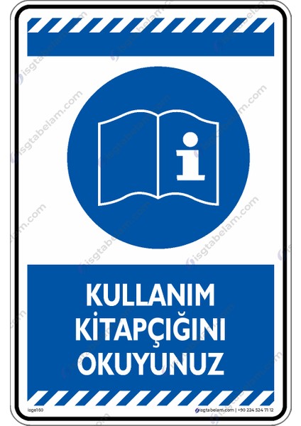 Kullanım Kitapçığını Okuyunuz - Kompozit Fosforlu - Uyarı Levhası/25x35cm/fosforlu kompozit