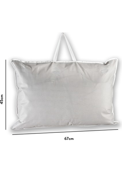 4 Adet - Gri Çizgili Yastık Saklama Çantası 67 x 45 cm