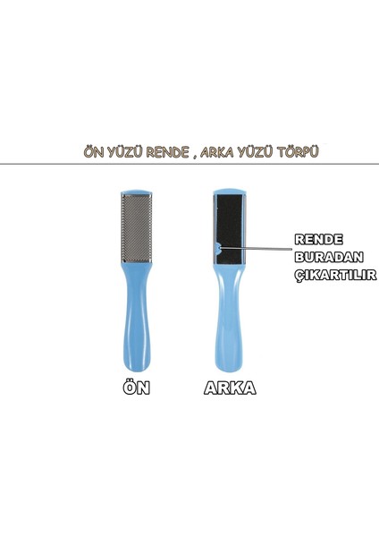 Mini Boy Çift Taraflı Törpü Ölü Deri Temizleme Aracı 16.5 cm Mavi Renk fiyatları