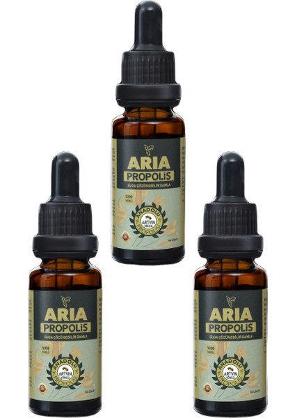 3 Adet Yetişkinler İçin Suda Çözünebilir Normal Değerde Propolis Damla %12 - 3x20ml