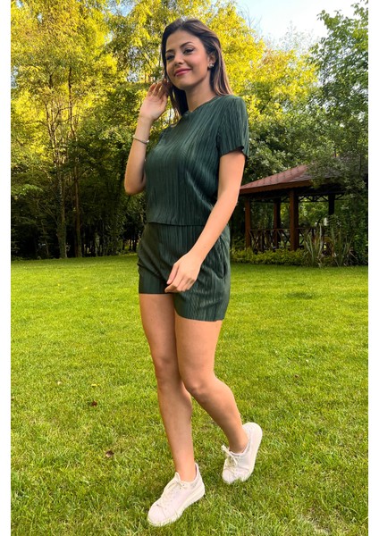 Kadın Haki Yeni Sezon Piliseli Alt Üst Ikili Takım NB10047 modelleri