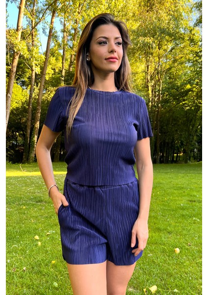 Kadın Lacivert Yeni Sezon Piliseli Alt Üst Ikili Takım NB10047 modelleri