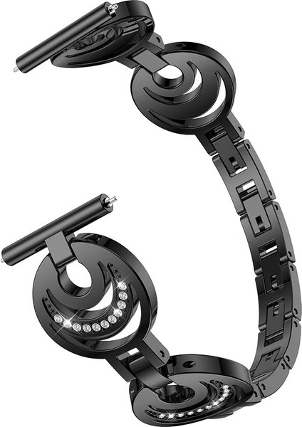 Samsung Galaxy Watch 4 40 mm R860 Için Pırlanta Görünümlü Metal Fantezi Kordon Siyah