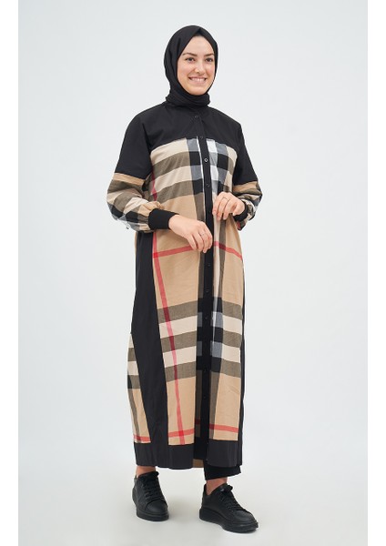 Uzun Gömlek 6780 Siyah - Camel fiyatları