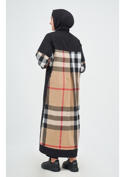 Uzun Gömlek 6780 Siyah - Camel fırsatları