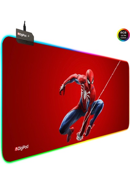 Rgb Gaming Mousepad Oyuncu Mousepad 90X40 Xxl Örümcek Adam