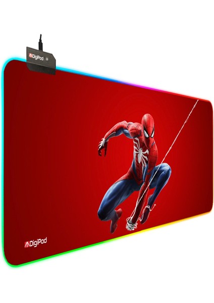 Rgb Gaming Mousepad Oyuncu Mousepad 90X40 Xxl Örümcek Adam