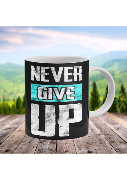 Motivasyon Serisi Asla Pes Etme! Baskılı Kişiye Özel Isimli Porselen Kupa fırsatları