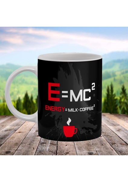 Einstein Formülü Baskılı Kişiye Özel Isimli Porselen Kupa