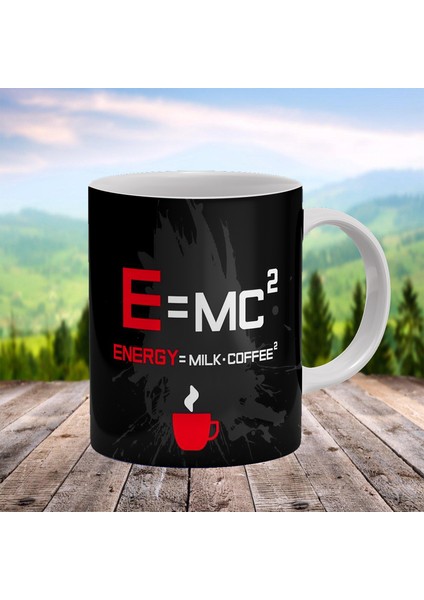 Einstein Formülü Baskılı Kişiye Özel Isimli Porselen Kupa