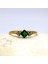 Zümrüt(Yeşim Taşı) Carolin Alyans YÜZÜK-0.40CT Nano Safir Evlilik Teklifi 14 Ayar Hediye Altın Yüzk 1