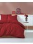 Çift Kişilik Saten Nevresim Takımı Elegante Stripe Bordo 1