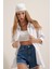 Kadın Beyaz Oversize Uzun Basic Gömlek HZL22W-BD139001 3