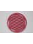 Yaşam Çiçeği Ahşap Bardak Altlığı & Küçük Grid Pembe Renkli (10 Cm) 1