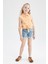 Kız Çocuk Paperbag Fit Yırtık Detaylı Jean Şort Y5324A622SM 1