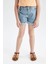 Kız Çocuk Paperbag Fit Yırtık Detaylı Jean Şort Y5324A622SM 3