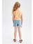 Kız Çocuk Paperbag Fit Yırtık Detaylı Jean Şort Y5324A622SM 4