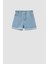 Kız Çocuk Paperbag Fit Yırtık Detaylı Jean Şort Y5324A622SM 5