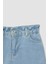 Kız Çocuk Paperbag Fit Yırtık Detaylı Jean Şort Y5324A622SM 6